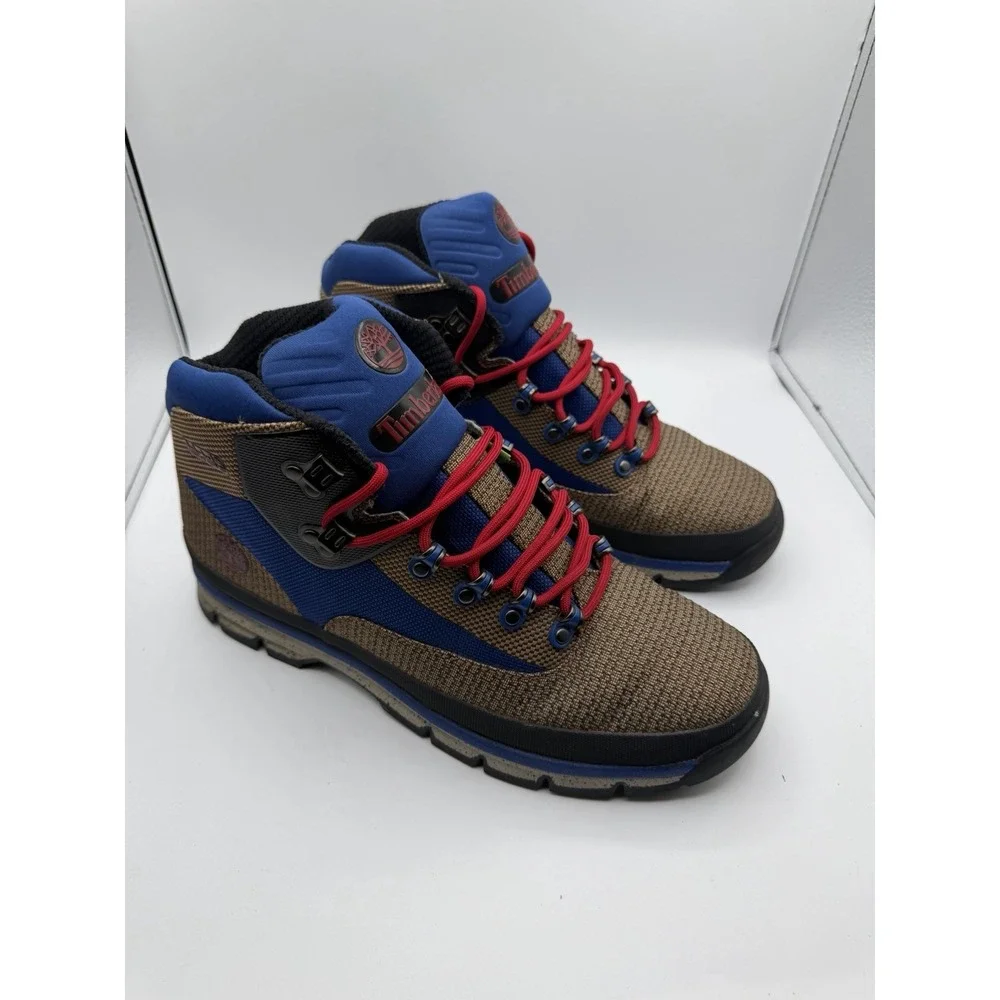 Timberland Euro Hiker Jacquard Hiking Boots Mens 11.5 Brown Lace Up Outdoor